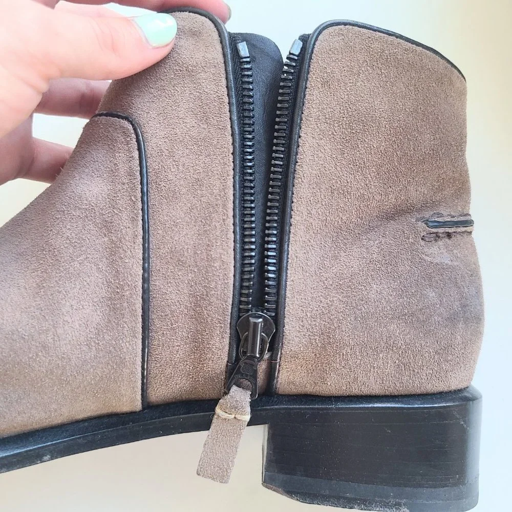 Rag & Bone 'Aston' Taupe Brown Suede Ankle Booties EU Size 40